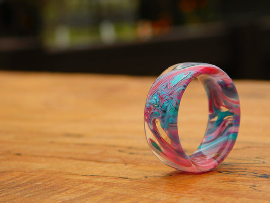 Cotton Candy Resin Ring - Size 10.5