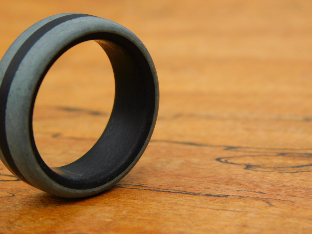 Black & Gray Glass Ring