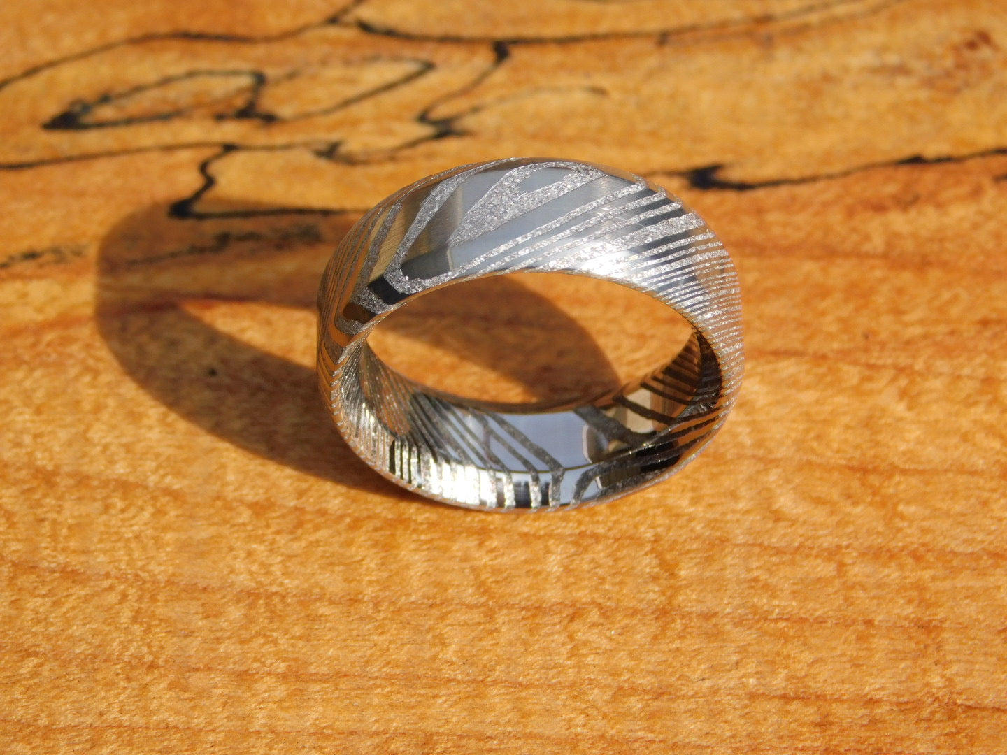 Twisted Stainless Steel Damascus Ring