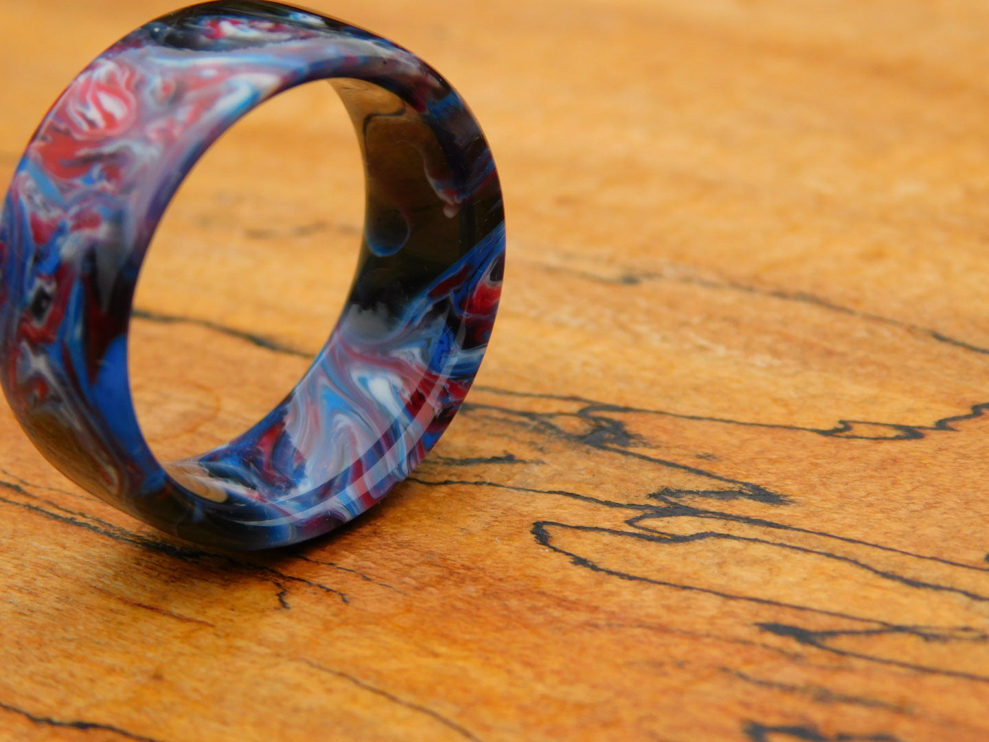 Dark Patriot Resin Ring - Size 10.5