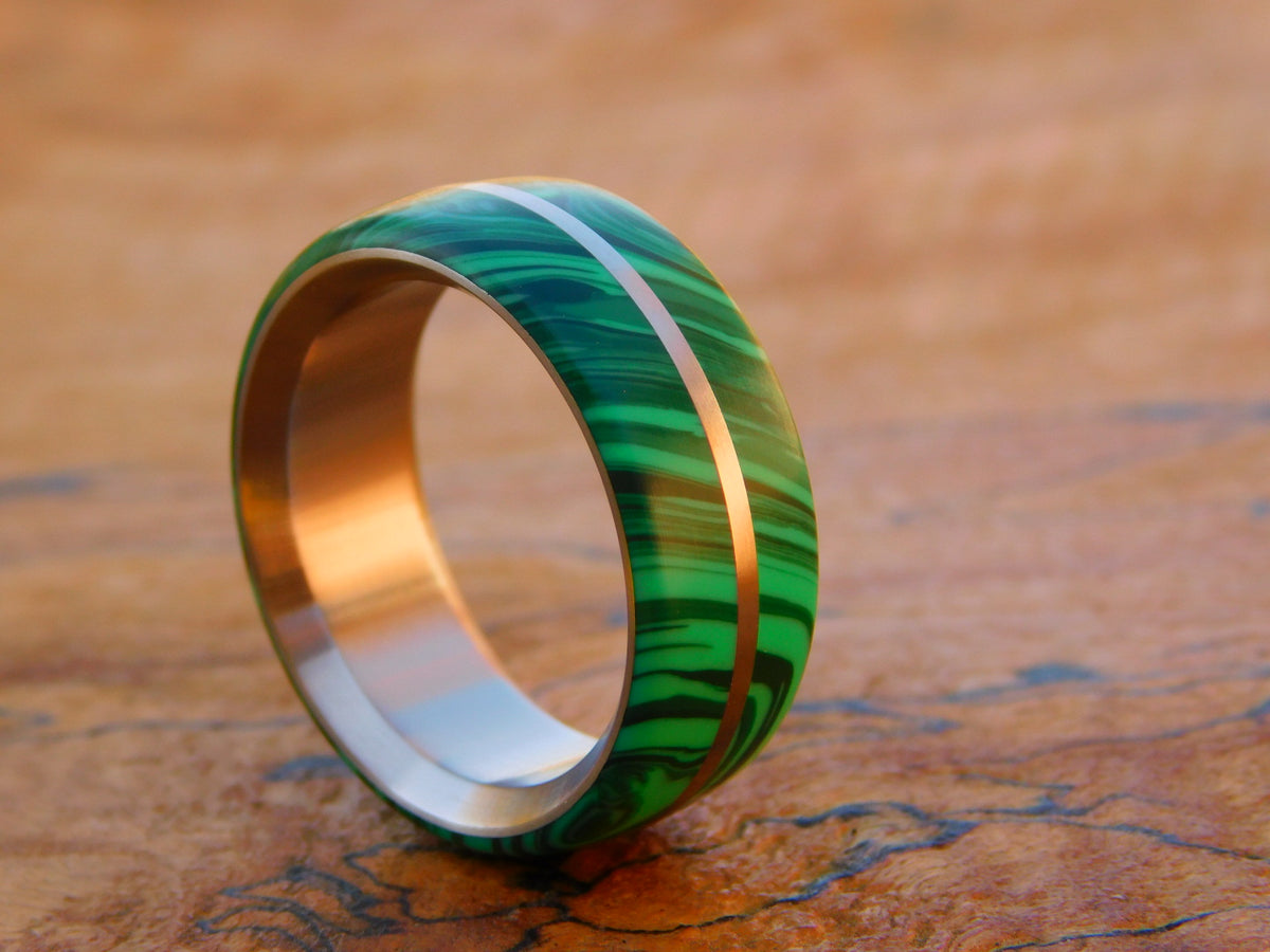Malachite Trustone x Titanium Ridgeline Ring