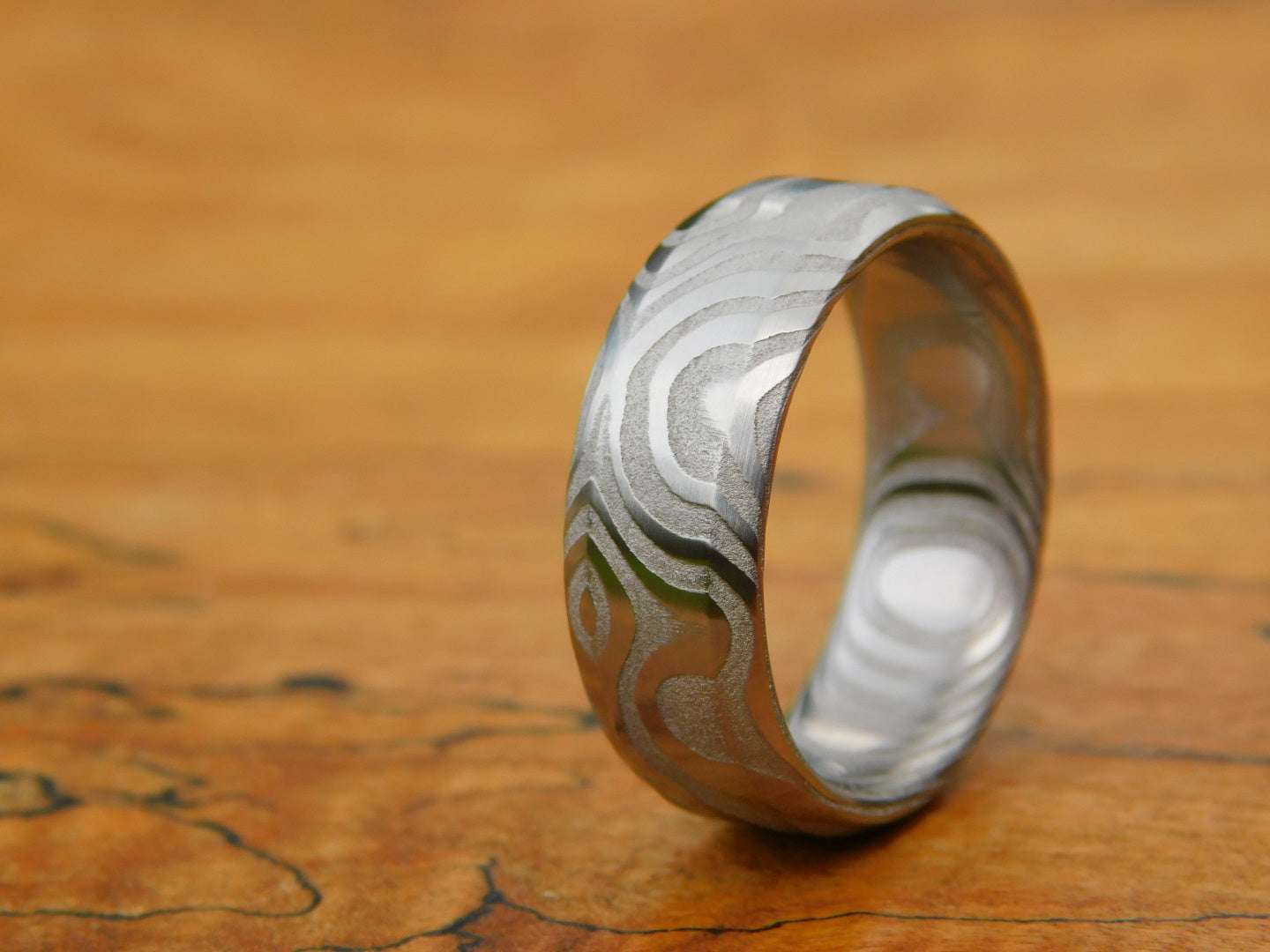 Lucia Stainless Damascus Ring