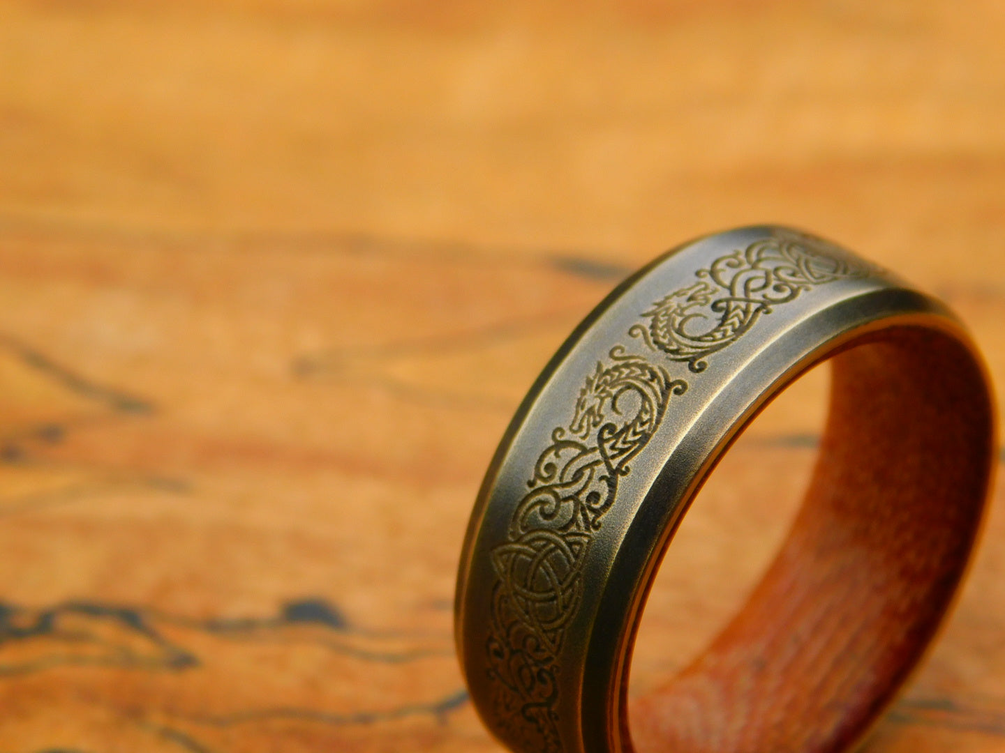 Dragon Scroll Brass x Canvas Micarta