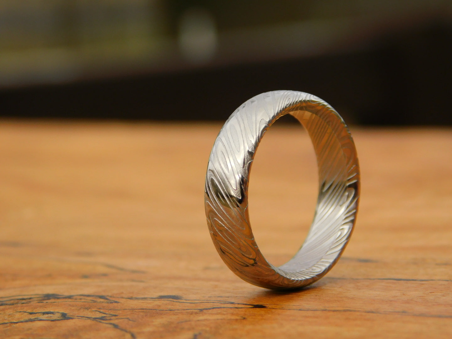 Saga Stainless Damascus Ring