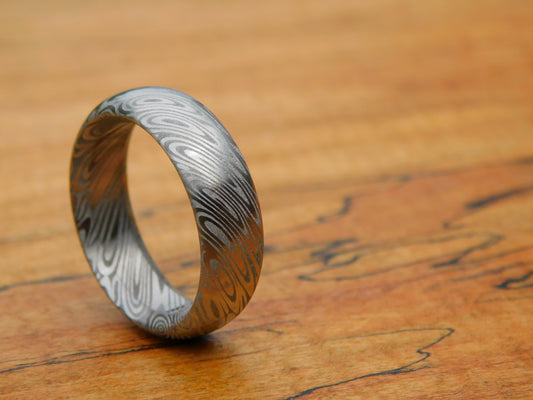Saga Stainless Damascus Ring