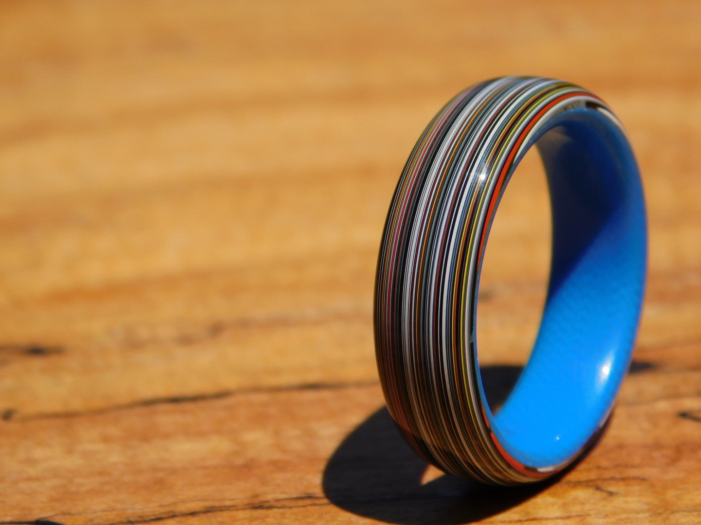 Fordite x Cobalt Blue G10 Ring