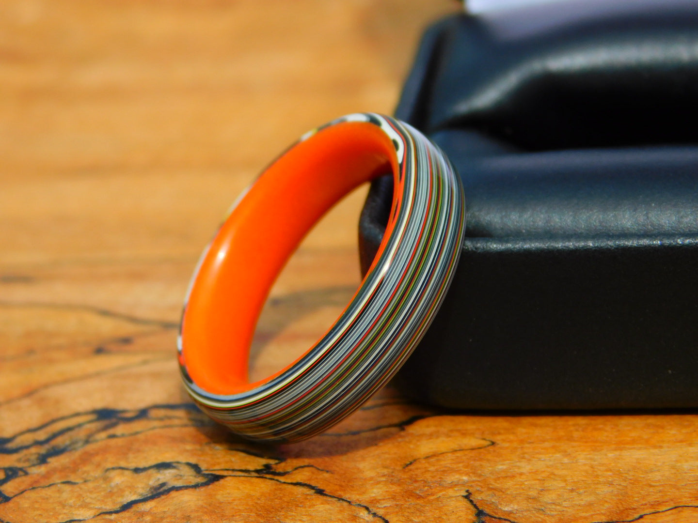 Fordite x Orange Glow Ring