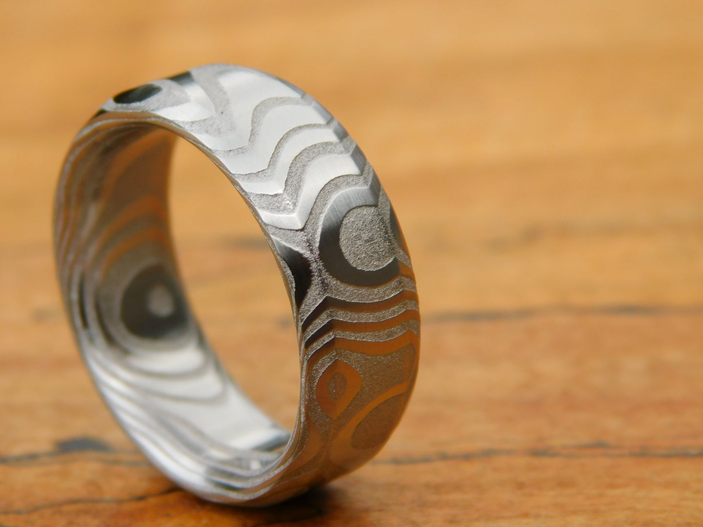 Lucia Stainless Damascus Ring