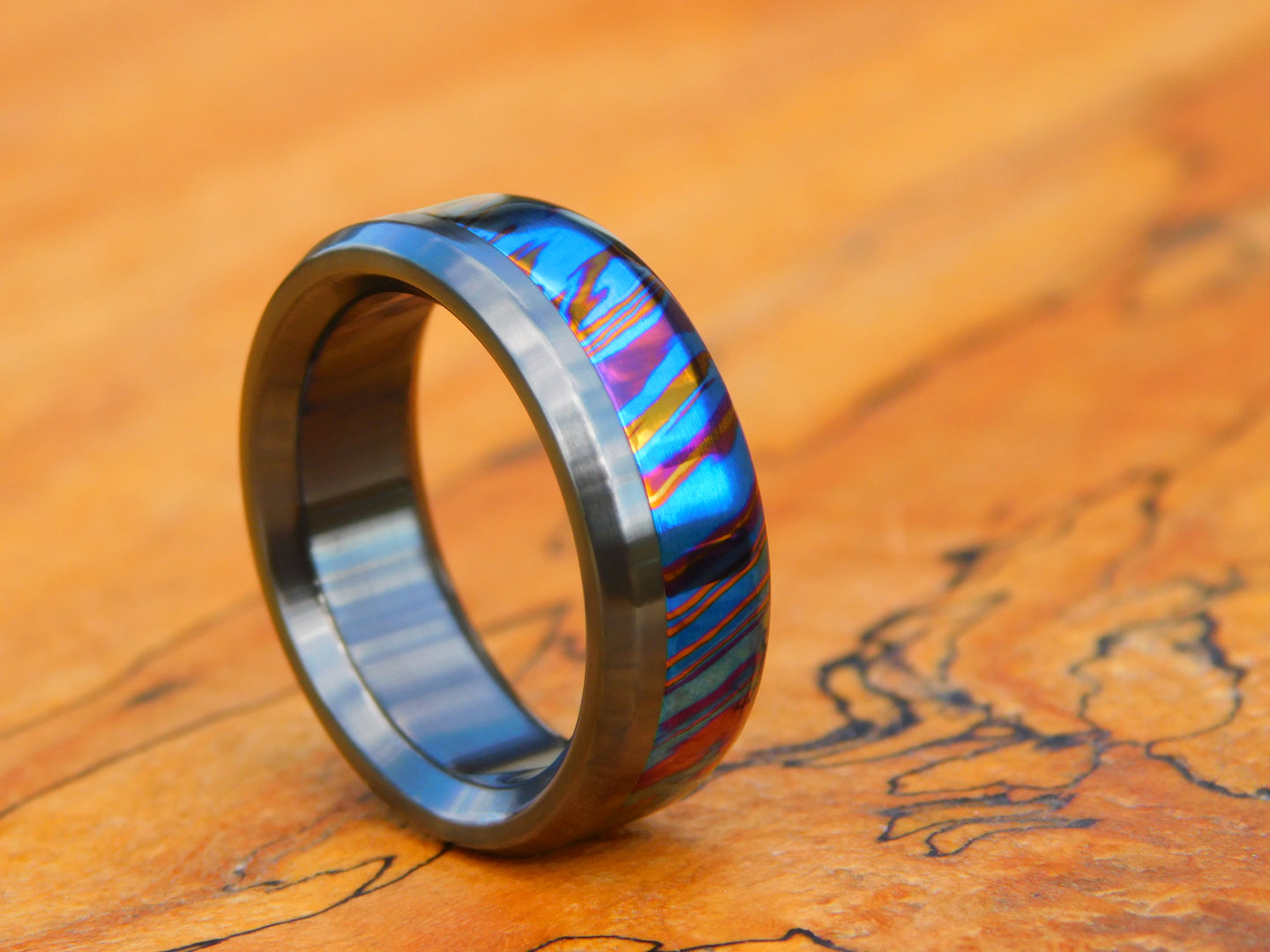 Wild Timascus x Black Zirconium Ring