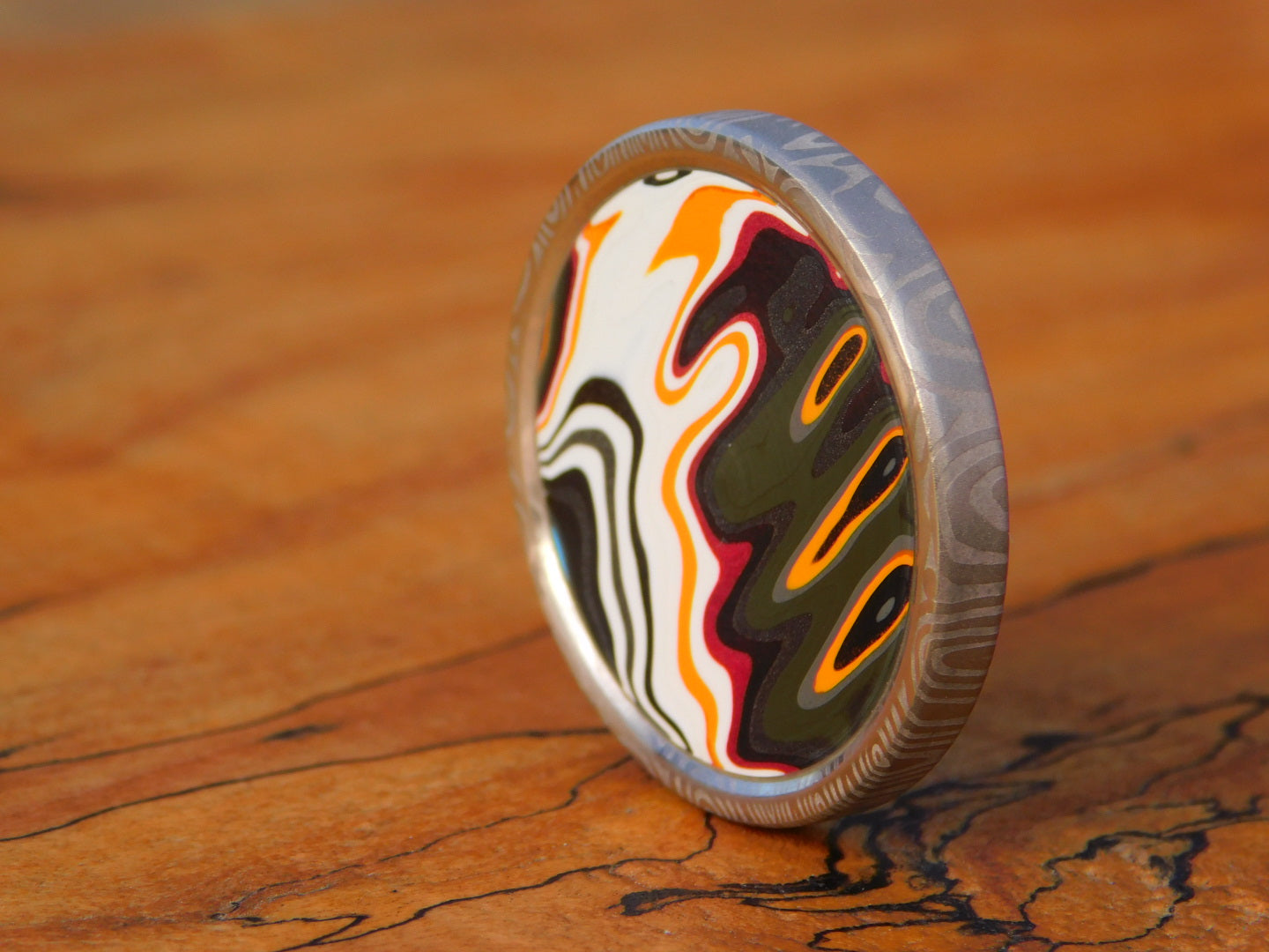 Fenja Damasteel x Fordite Coin