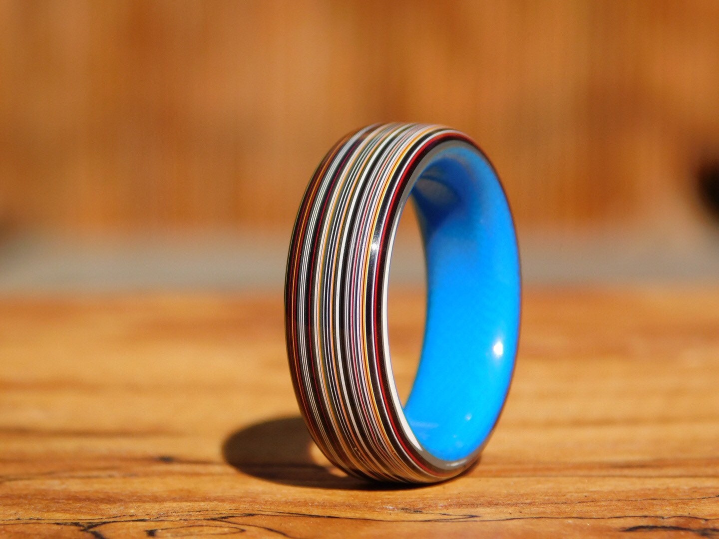 Fordite x Cobalt Blue G10 Ring