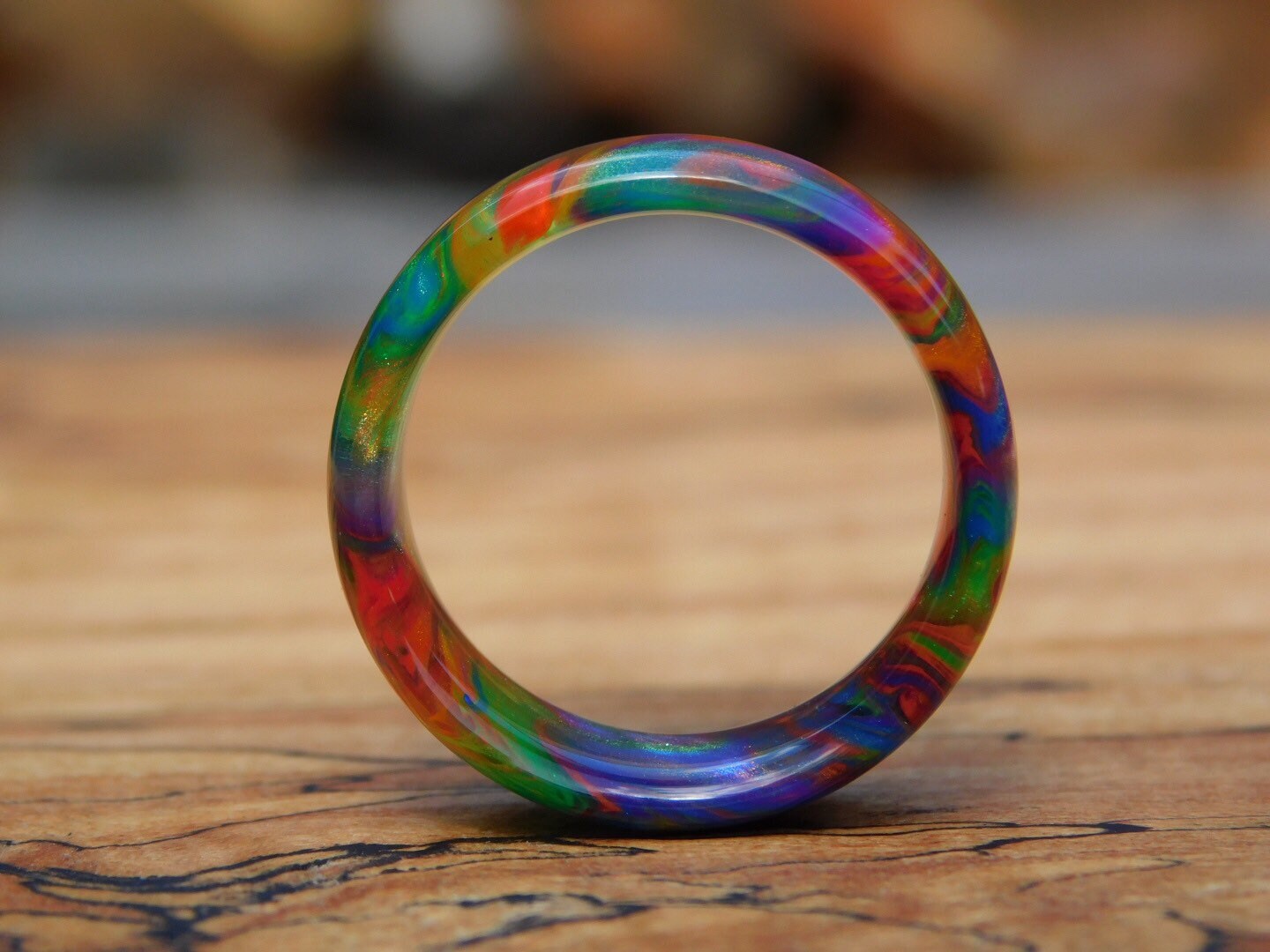 Rainbow Blast Resin Ring