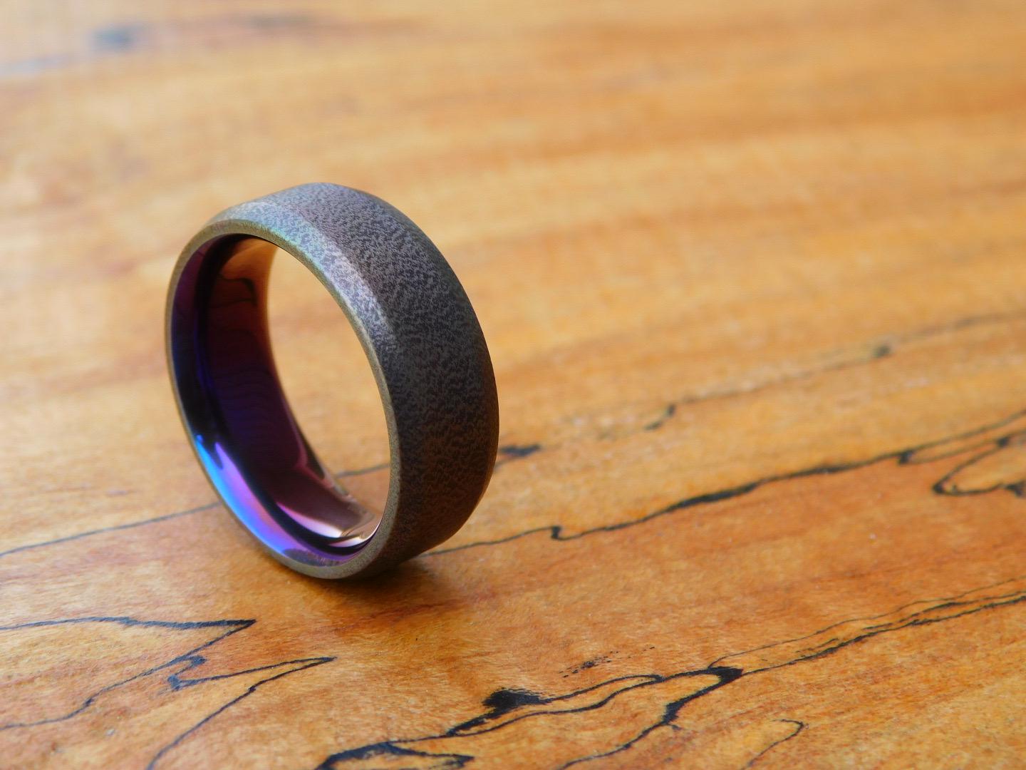 Black Flame Titanium Ring